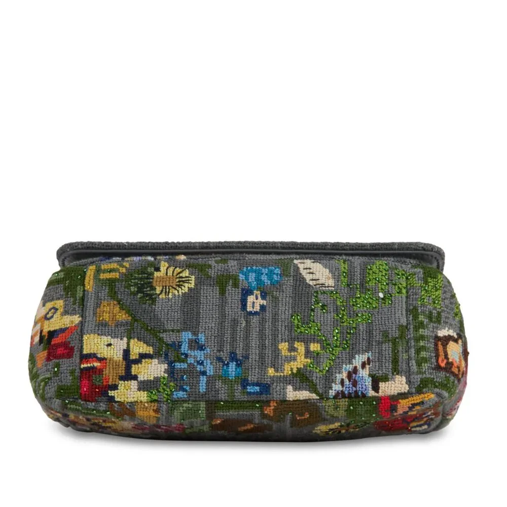 Christian Dior Chain Caro Shoulder Bag cotton Gray Gold - Picture 6 of 7